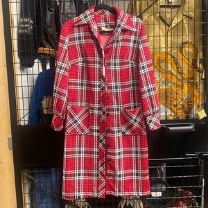 Vintage Georgia Griffin of Miami Lightweight Plaid Trench Coat